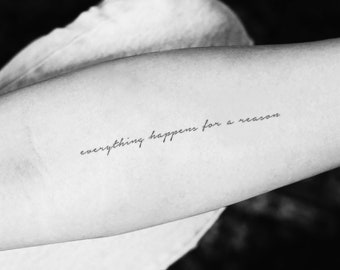 Everything Happens For A Reason Temporary Tattoo (Set of 3)