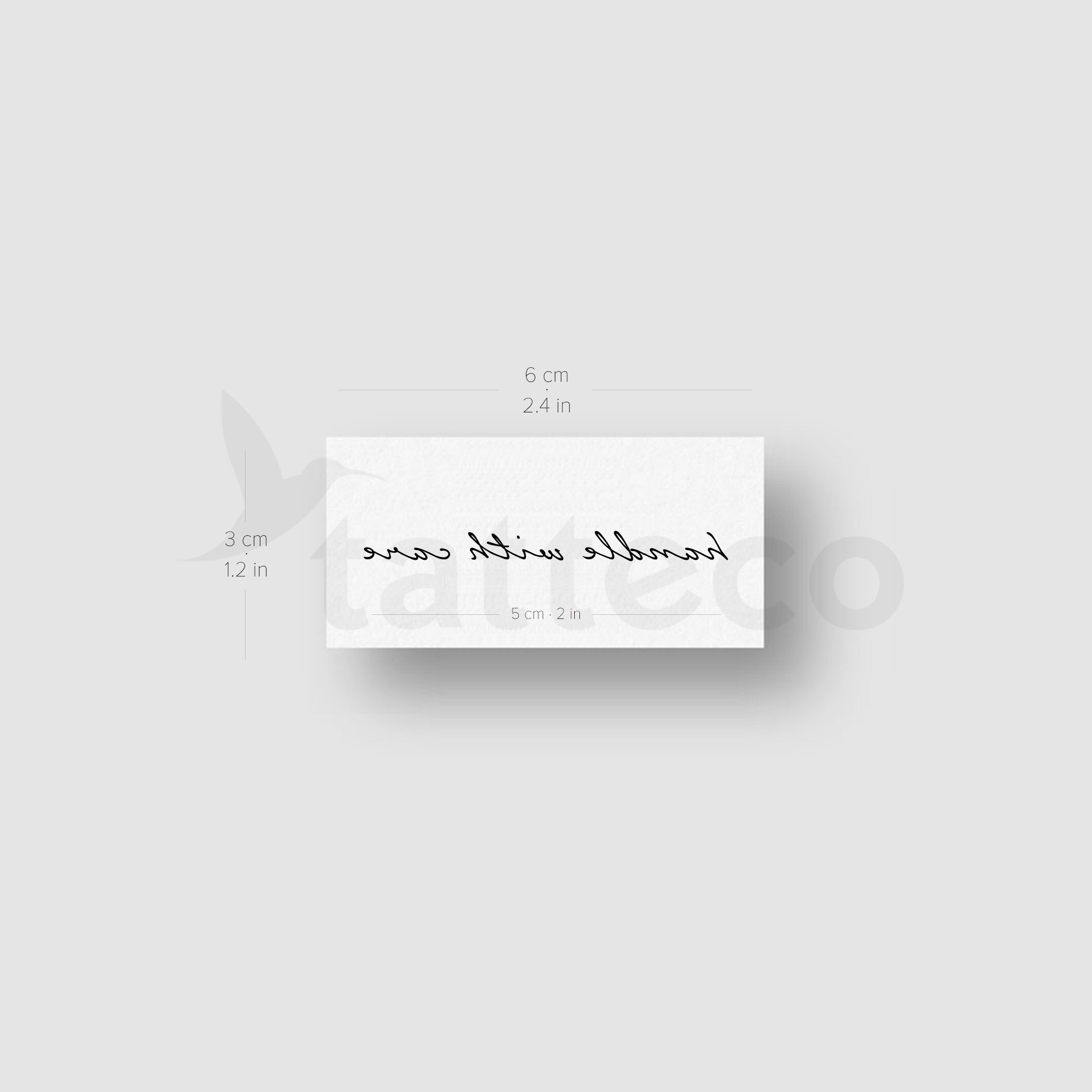 Handle With Care Temporary Tattoo Set Of 3 Etsy