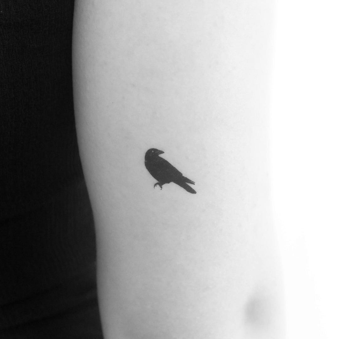 Black and White Crow Tattoo Ideas