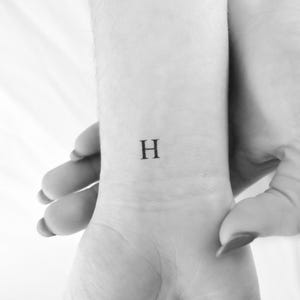 Tatuaje temporal de letra H (juego de 3)