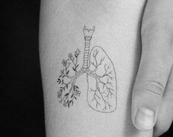 Floral Lungs Temporary Tattoo (Set of 3)