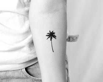 Tatuaje temporal de palmera (conjunto de 3)