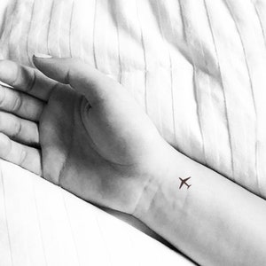 Paper Plane and Airplane Shadow Temporary Tattoo - Set of 3 – Tatteco