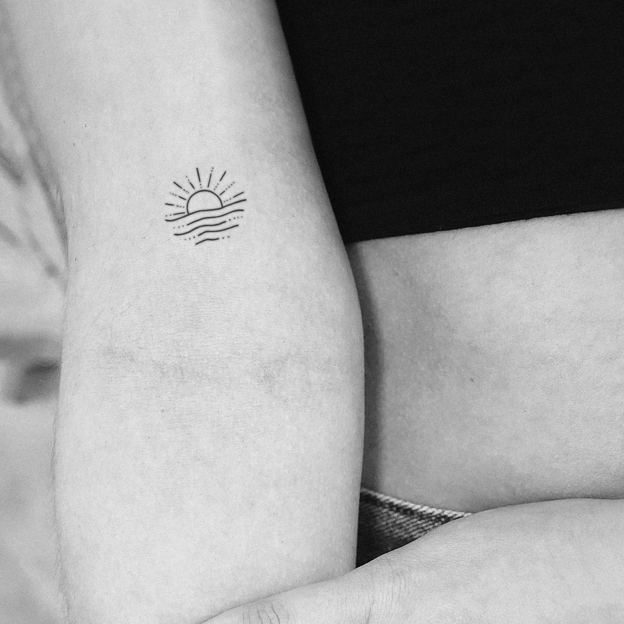 Minimal Sunset Tattoo  Reallooking Temporary Tattoos  SimplyInkedin