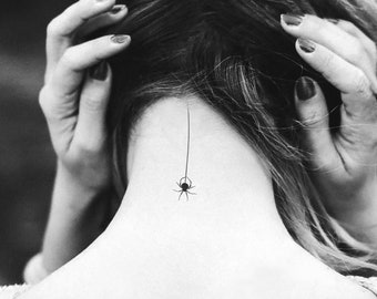 Hanging Spider Temporary Tattoo (Set of 3)