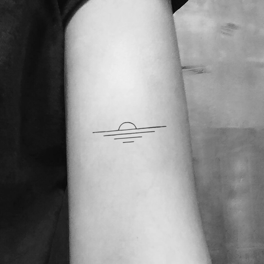 Minimalist Sunset Temporary Tattoo set of 3 - Etsy