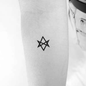 Unicursal Hexagram Temporary Tattoo (Set of 3)