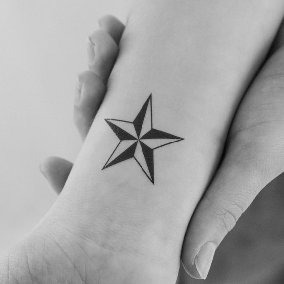 White star face temporary tattoo