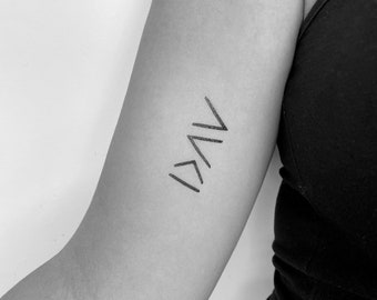 I Am Greater Than My Highs and Lows Symbol Temporary Tattoo set of 3 - Etsy