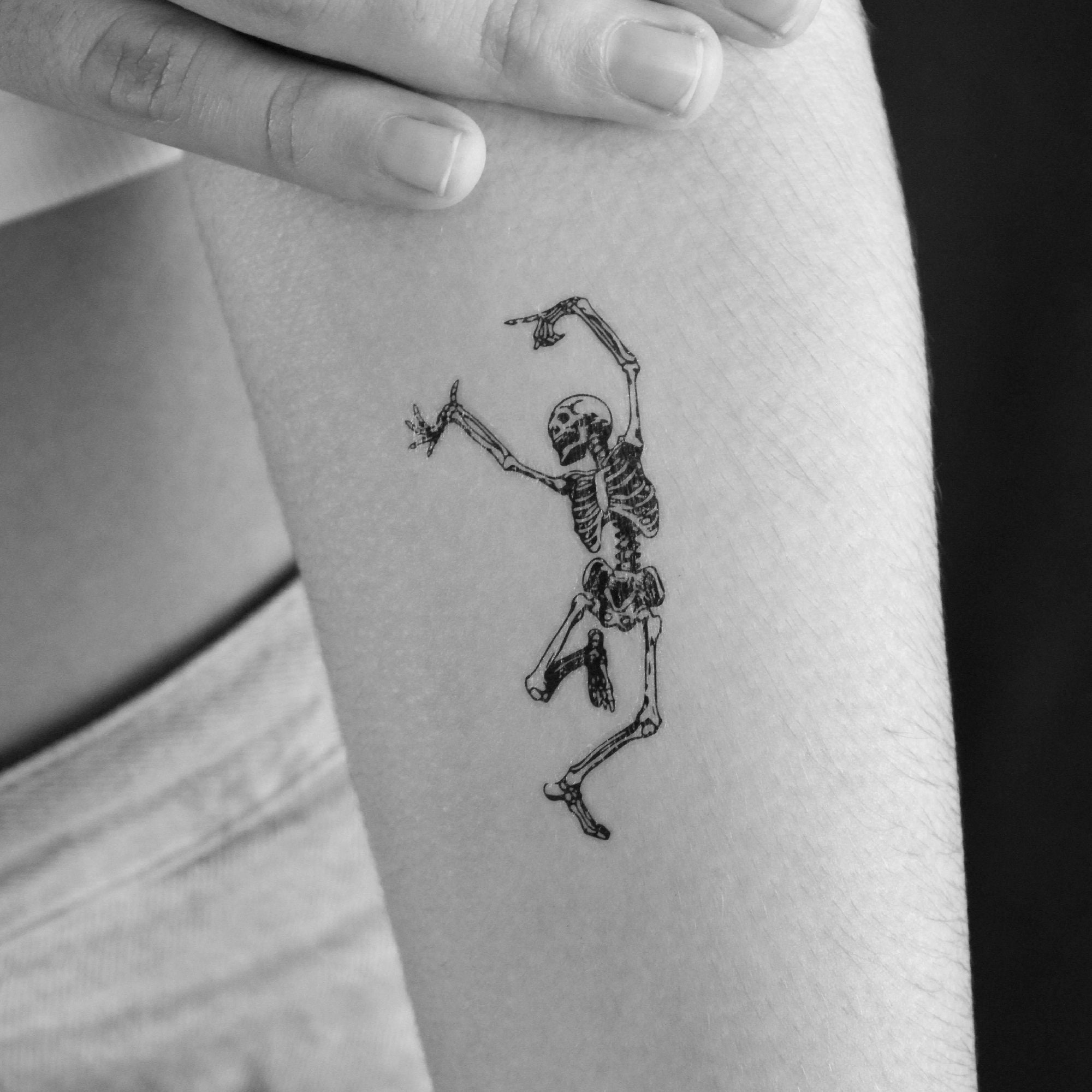 Fine Line Skeleton Tattoo Bronctattooaus