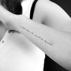Wilde Herzen können nicht gezähmt werden temporäres Tattoo (3er Set)