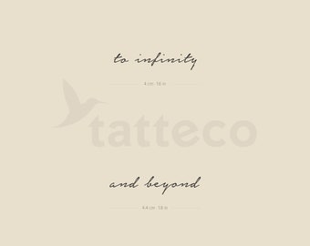 Matching 'To infinity' + 'and beyond' Temporary Tattoo (Set of 3+3)