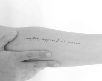 Everything Happens For A Reason Temporary Tattoo (Set of 3)