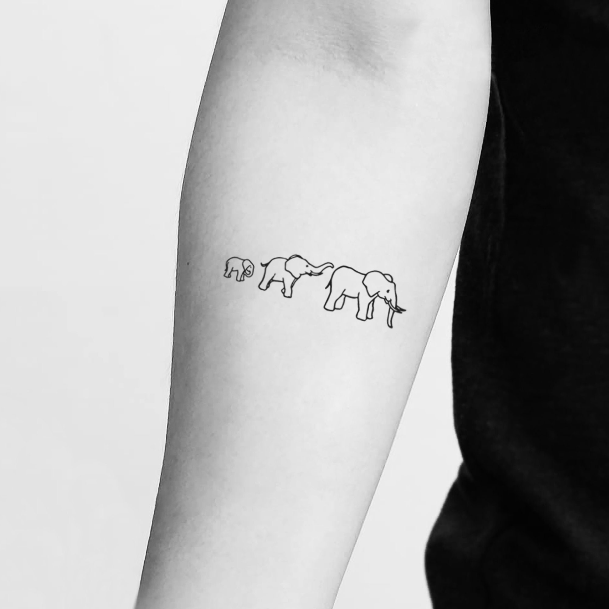 Elephant Family Temporary Tattoo set of 3 - Etsy Elephant Family Temporary Tattoo set of 3 - Etsy