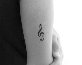 Treble Clef Temporary Tattoo (Set of 3)