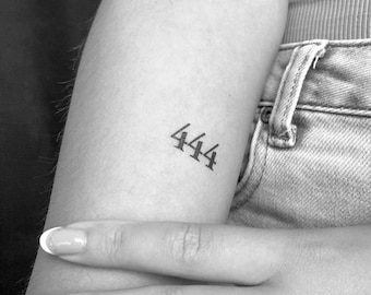 444 Numérologie Angel Number Temporary Tattoo (Ensemble de 3)