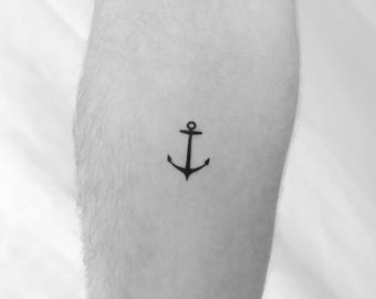 Minimalist Anchor Temporary Tattoo (Set of 3)