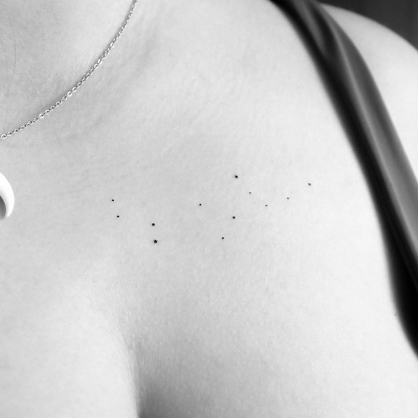 Minimalist Virgo Constellation Temporary Tattoo (Set of 3)