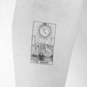 Tatouage temporaire de carte de tarot lune (lot de 3)