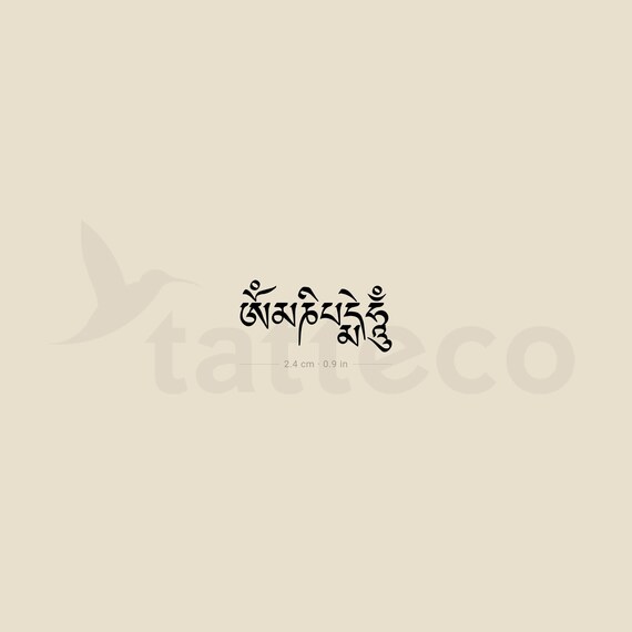 Om Mani Padme Hum Tibetan Mantra Temporary Tattoo set of 3 - Etsy