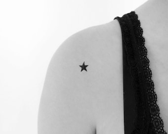 Schwarzer Stern Temporäres Tattoo (3er Set)