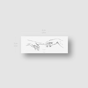 Minimalist Creation of Adam Temporary Tattoo set of 3 - Etsy