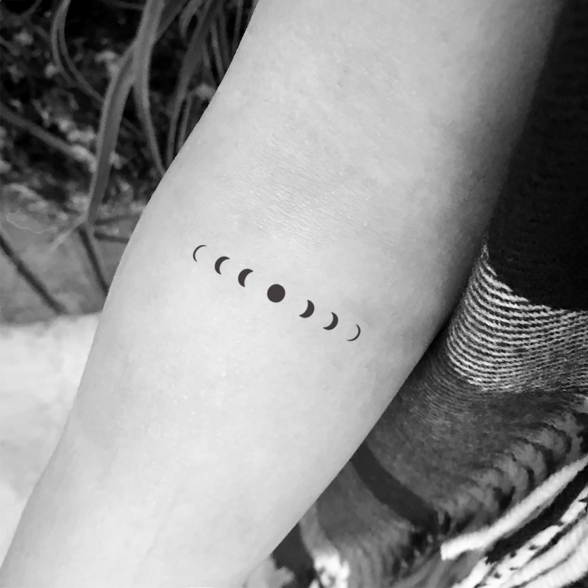 Small moon phases tattoo on the wrist  Tattoogridnet