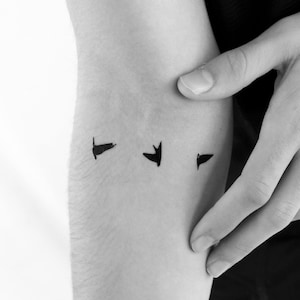 Three Flying Birds Temporary Tattoo (Set of 3)