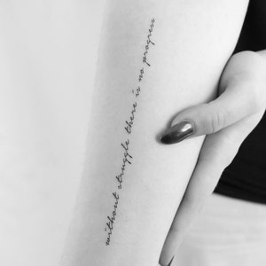Ohne Kampf gibt es keinen Fortschritt temporäres Tattoo (3er Set)