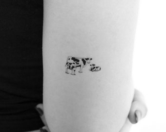 Cow Family Temporary Tattoo