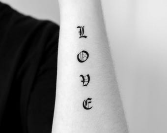 Gothic Love Temporary Tattoo (Set of 3)