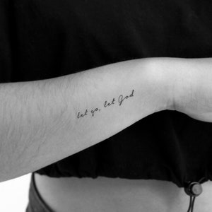 Deja ir, deja que Dios tatuaje temporal (conjunto de 3)