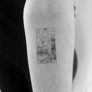 Tatuaggio temporaneo della carta dei tarocchi della stella (set di 3)