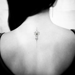 Lotus Unalome Temporary Tattoo (Set of 3)