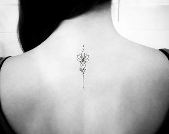 Lotus Unalome tijdelijke tattoo (set van 3)