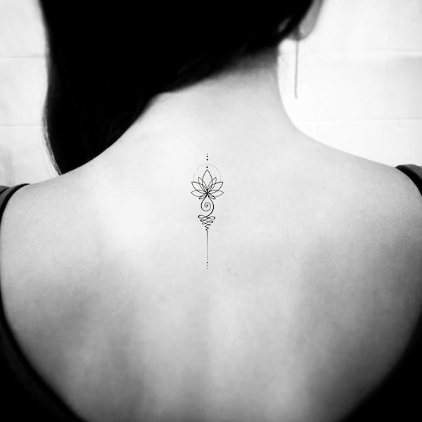 Lotus Unalome temporäres Tattoo (3er Set)