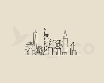 Buy NYC Skyline Temporary Tattoo set of 3 Online in India  Etsy