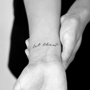 Let Them + Herz temporäres Tattoo (3er Set)
