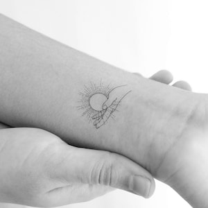 Sonne hält Hand temporäres Tattoo (3er Set)