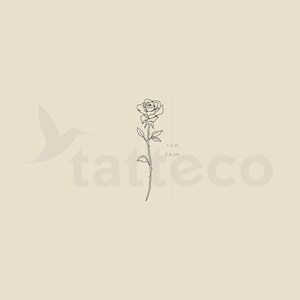 Tatuaggio temporaneo con rosa a linea sottile (set da 3)