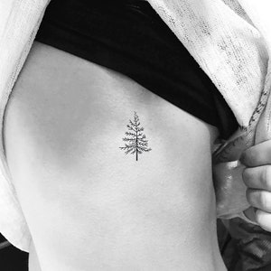 Tatuaggio temporaneo dell'albero di pino (set di 3)