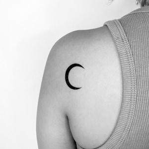 Tatouage temporaire croissant noir (lot de 3)
