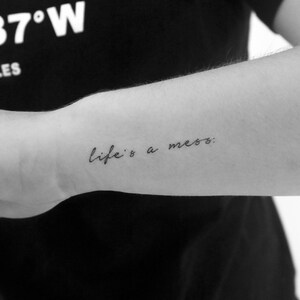 Tijdelijke tattoo Life's A Mess (set van 3)