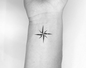 Diseño temporal de la rosa de la brújula minimalista (conjunto de 3)