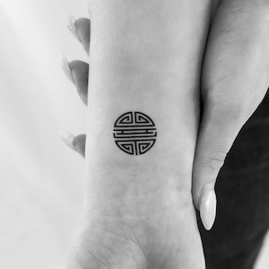 Shou Longevity Symbol Temporary Tattoo (Set of 3)