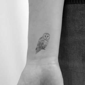 Barn Owl Temporary Tattoo (Set of 3)
