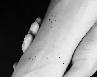 Minimalist Pisces Constellation Temporary Tattoo (Set of 3)