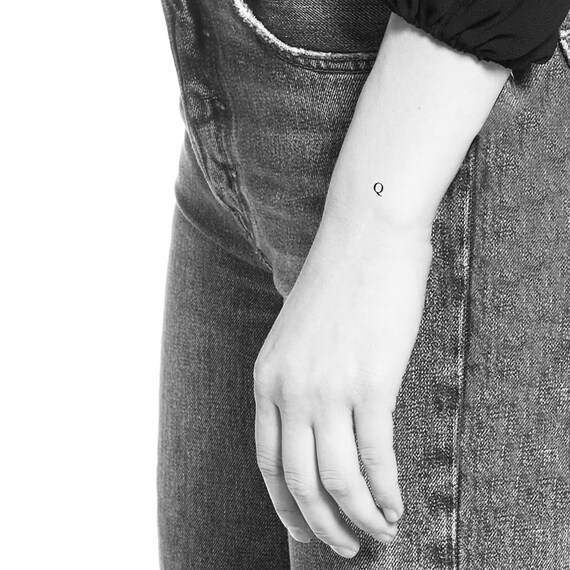 Q Letter Temporary Tattoo set of 3 | Etsy