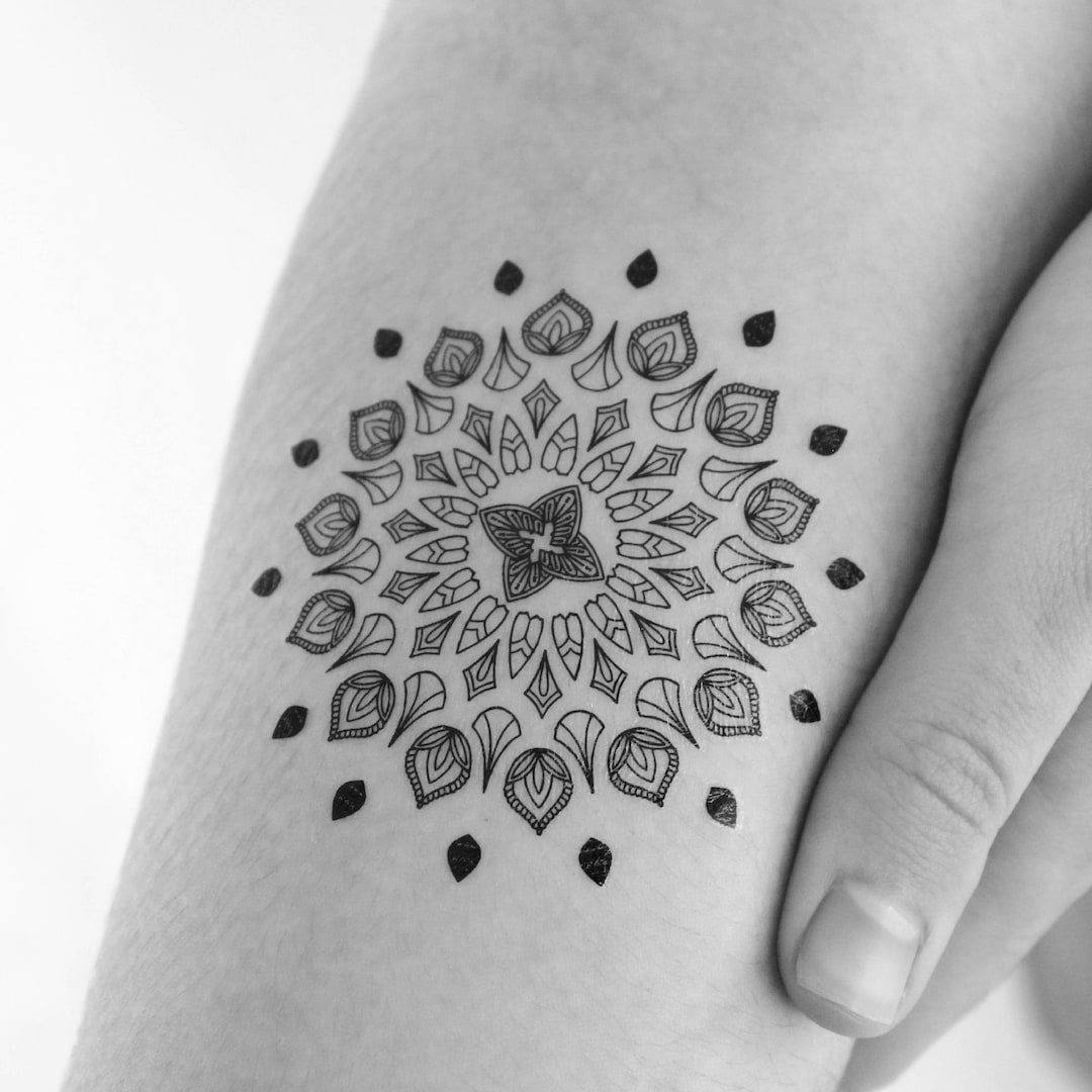 Ornamental Mandala Temporary Tattoo (set of 3) - Etsy