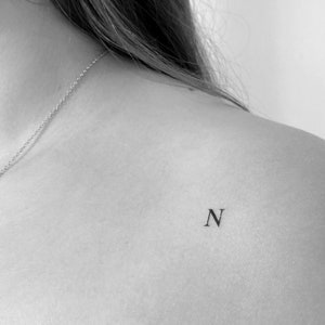 Tatuaggio Temporaneo Lettera N (Set di 3)